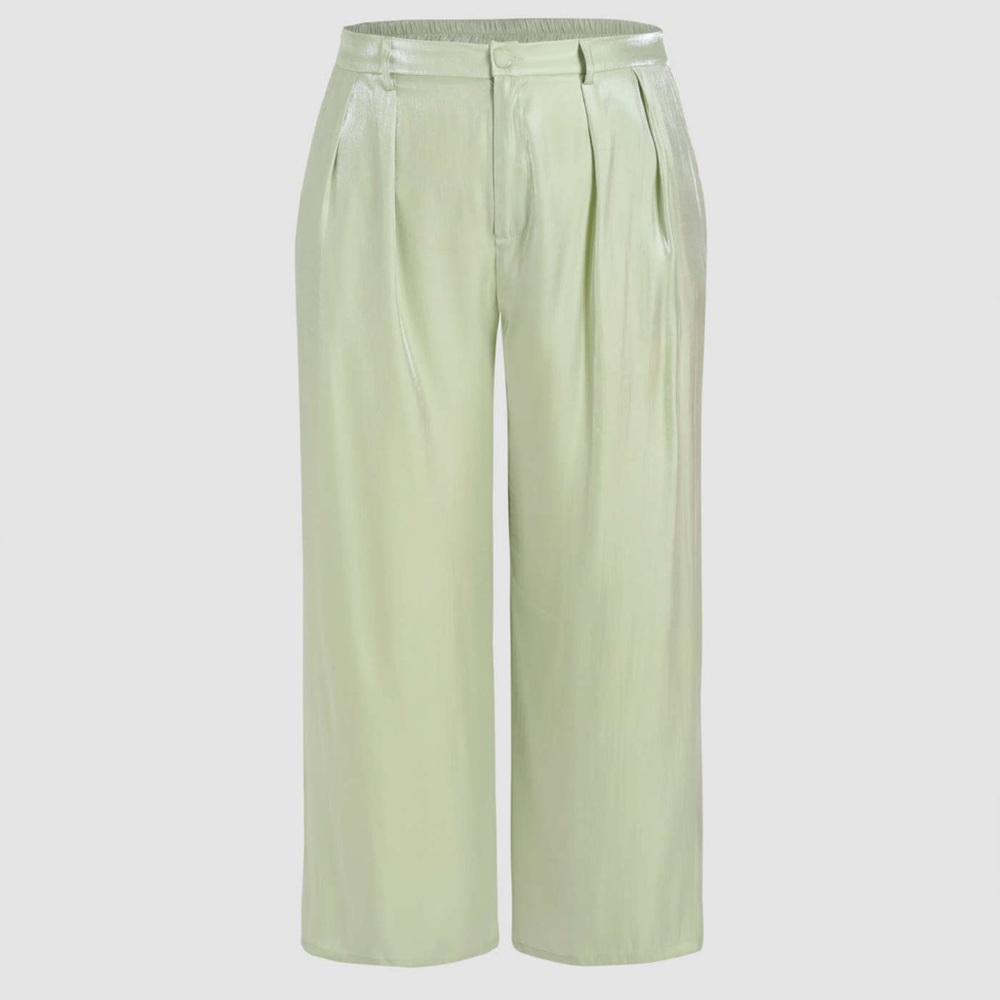 1X Cider straight leg trouser, light green iridescent color.